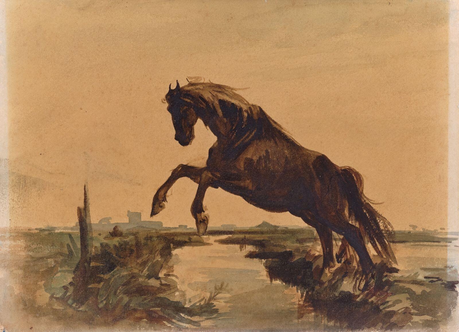 Cheval bondissant, François-Nicolas Chifflart, 1850 de,1899 à