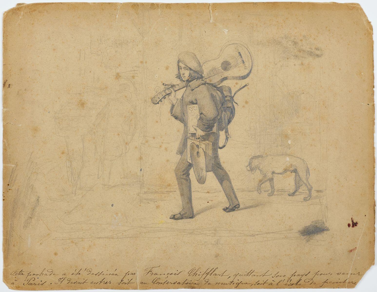 François CHIFFLART partant étudier à Paris, François-Nicolas Chifflart, 1843 vers
