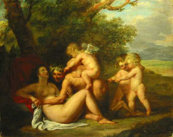 Nymphe, satyre et amours, Robert Lefevre, 1821