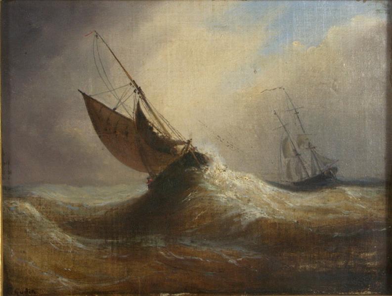 Voiliers dans la tempête, Jean Antoine Théodore Gudin, 19e siècle