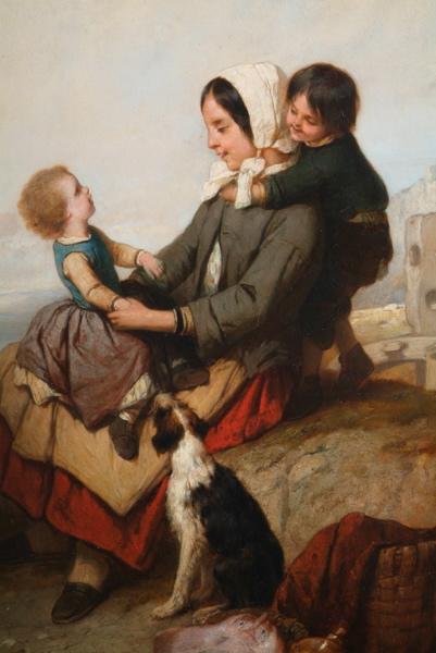 Mère et enfants à la plage_0