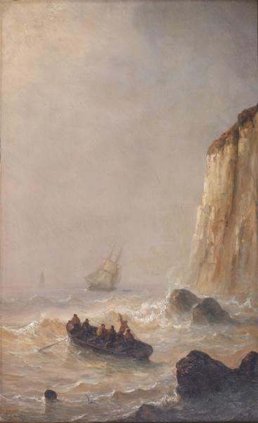 Barques près des côtes rocheuses, Henriette Gudin, 2e quart 19e siècle, 2e moitié 19e siècle