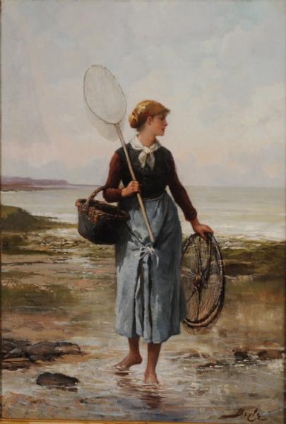 Pêcheuse au bord de la mer, Pierre Marie Beyle, 2e moitié 19e siècle, 1er quart 20e siècle