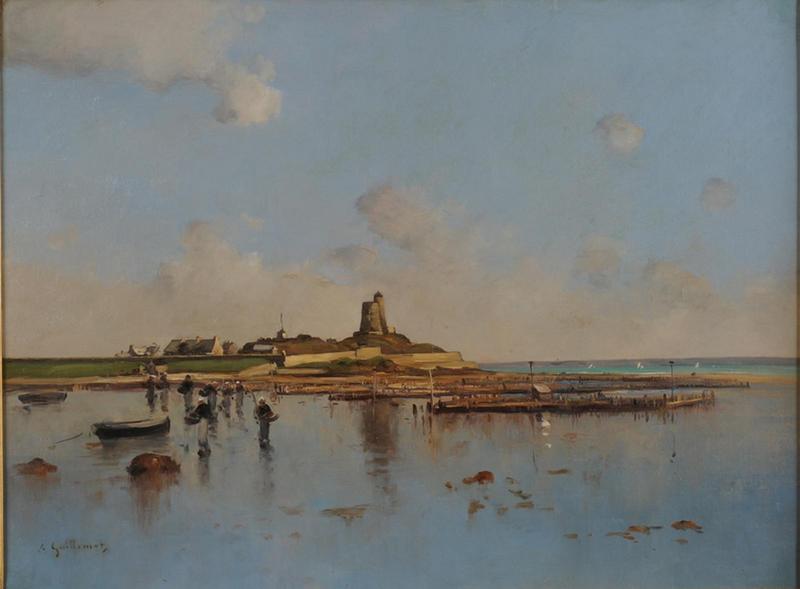 Parcs à huîtres devant la tour de La Hougue_0