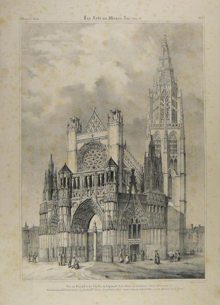 Vue du Portail et du Clocher de l'église de Notre Dame de Caudebec_0