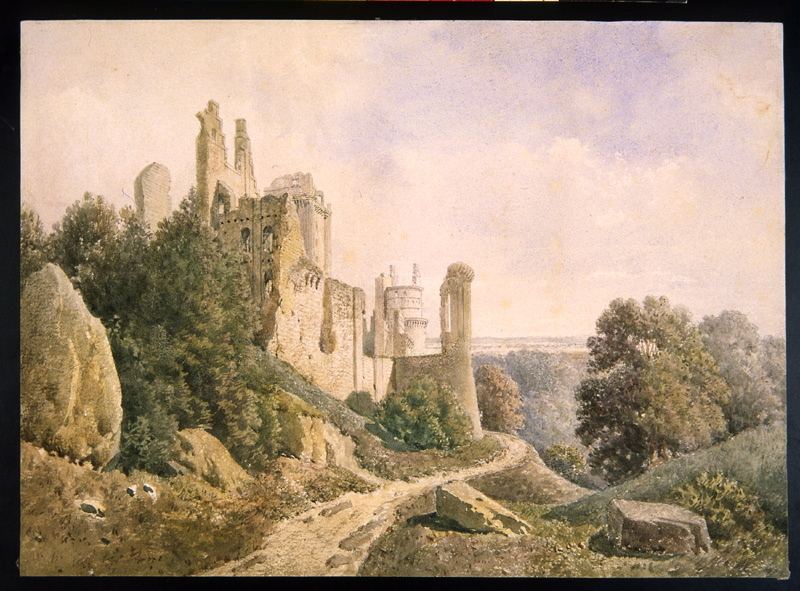 Ruines du Château de Pierrefonds en 1860, Léopold Baraquin, 1860