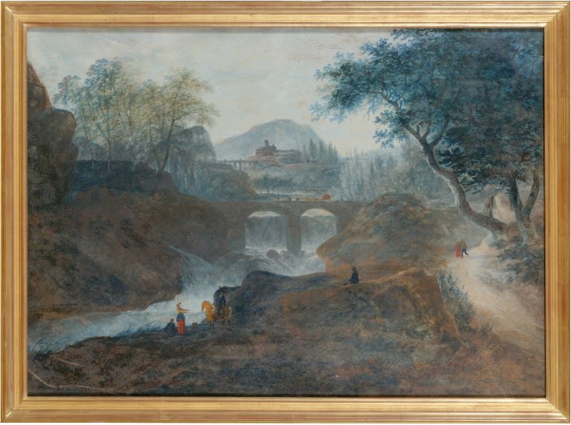Chute d’eau en Italie, Alphonse Nicolas Michel Mandevare, 1800 vers