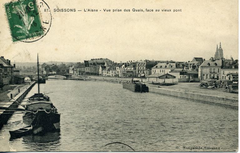 Soissons - L'Aisne - Vue prise des Quais, face au vieux pont_0