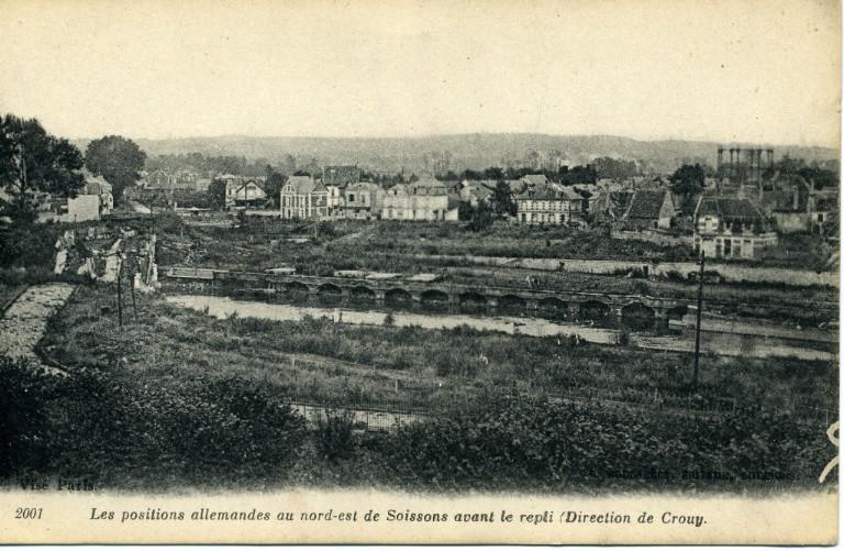 Soissons - Les positions allemandes au Nord-Est de Soissons avant le repli (direction de Crouy)_0