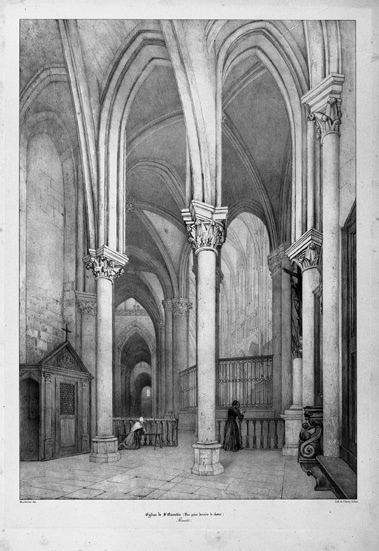 Eglise de Saint-Quentin, vue prise derrière le choeur, Alexandre-Jules Monthelier, 19e siècle