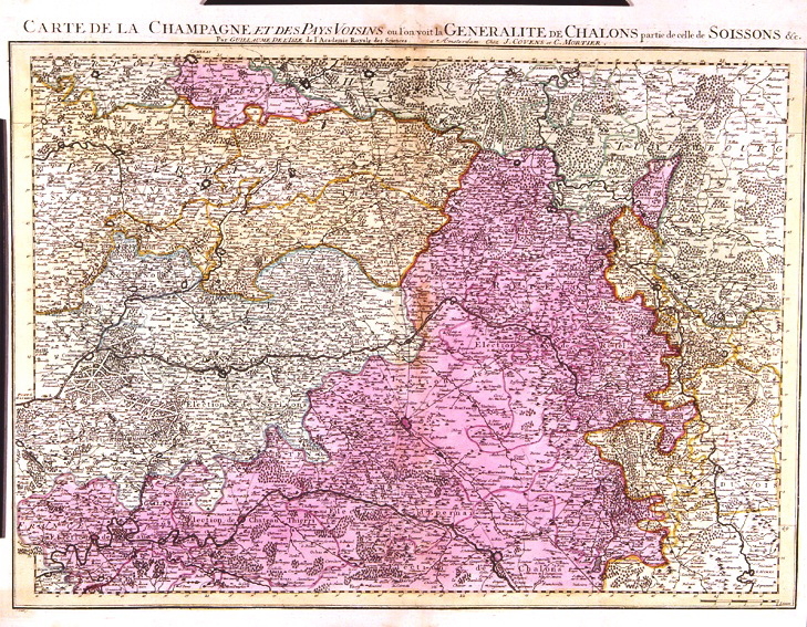 Carte de la Champagne et des pays voisins, Guillaume Delisle, 1742
