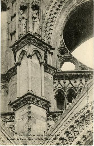 Soissons - Saint-Jean-des-Vignes - Statues de Saint-Pierre et de la Vierge (XIVème)_0