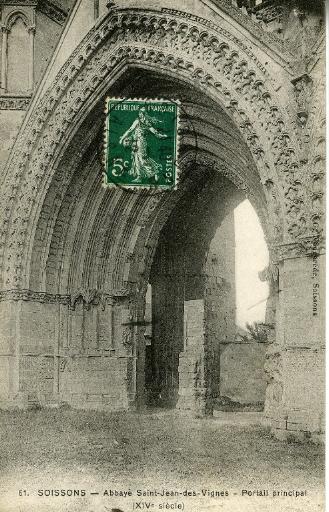 Soissons - Abbaye Saint-Jean-des-Vignes - Portail principal (XIVe siècle)_0