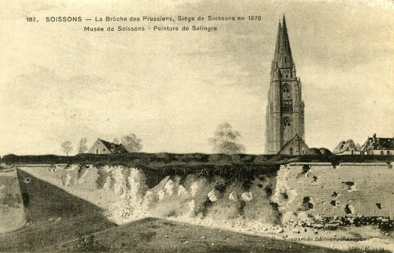 Soissons - La Brèche des Prussiens - Siège de Soissons en 1870 - Musée de Soissons - Peinture de Salingre_0