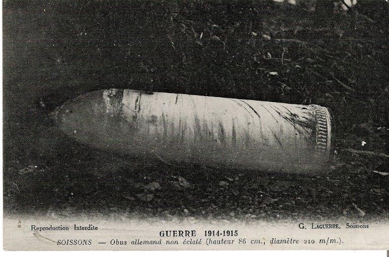 La grande guerre 1914-1915 - Obus allemand non éclaté_0