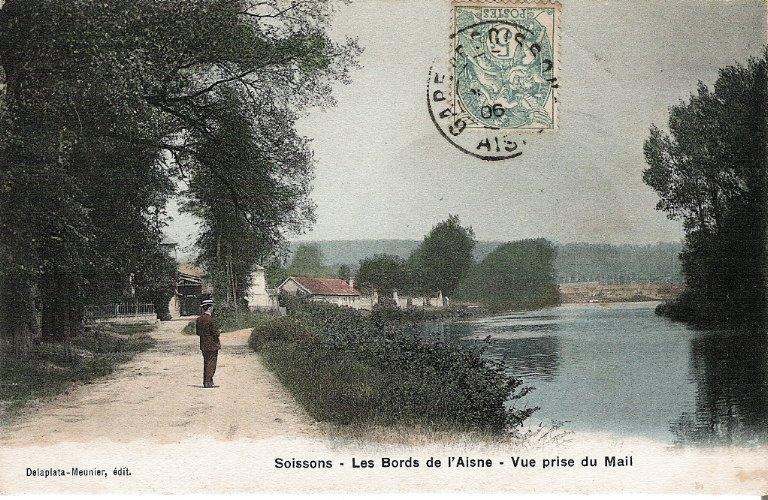 Soissons - Les bords de l'Aisne - Vue prise du Mail_0