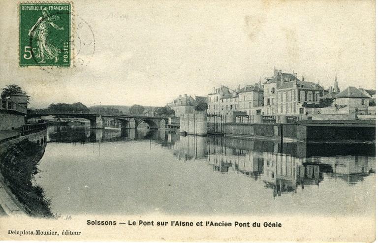 Soissons - Le pont sur l'Aisne et l'ancien pont du génie_0
