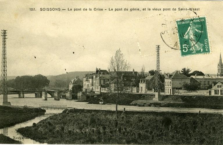 Soissons - Le pont de la Crise - Le pont du génie et le vieux pont de Saint-Waast_0