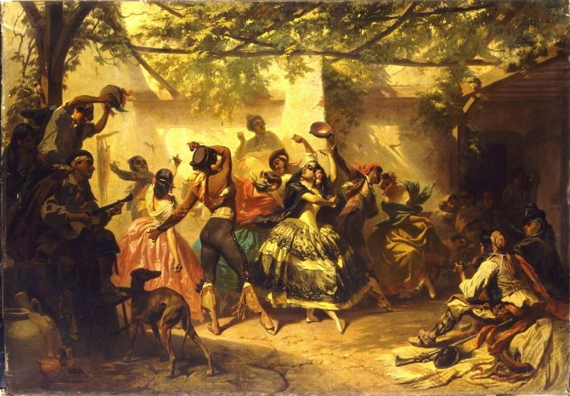 Danse dans une posada de Grenade, Pierre François Eugène Giraud, 1852