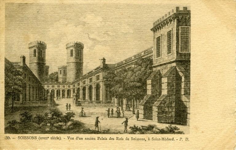Soissons (XVIIIème) - Vue d'un ancien Palais des Rois de Soissons, à Saint-Médard_0
