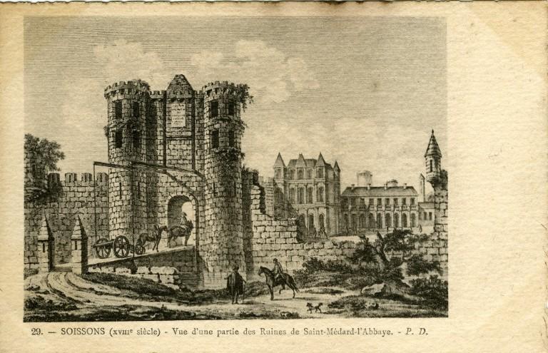 Soissons (XVIIIème) - Vue d'une partie des Ruines de Saint-Médard-l'Abbaye_0