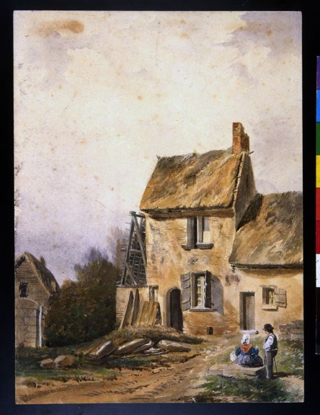 Chaumière à Haramont (Aisne), Léopold Baraquin, 19e siècle