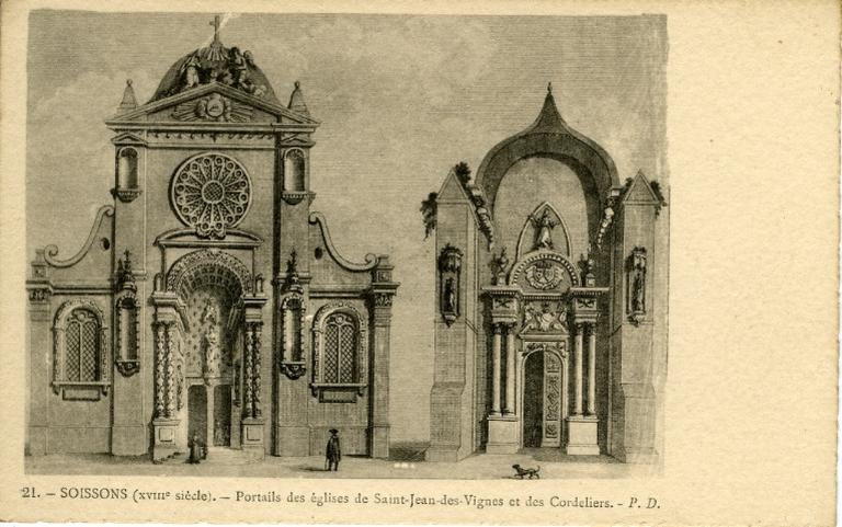Soissons (XVIIIème) - Portails des églises de Saint-Jean-des-Vignes et des Cordeliers_0