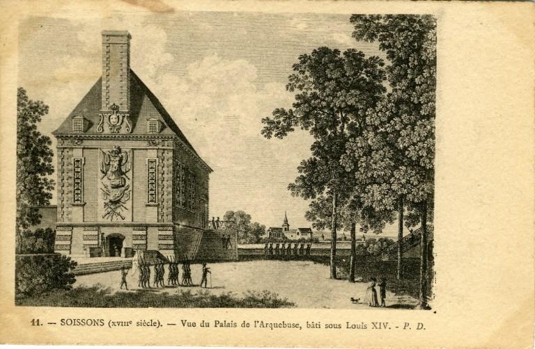 Soissons (XVIIIe) - Vue du palais de l'Arquebuse bâtit sous Louis XIV_0