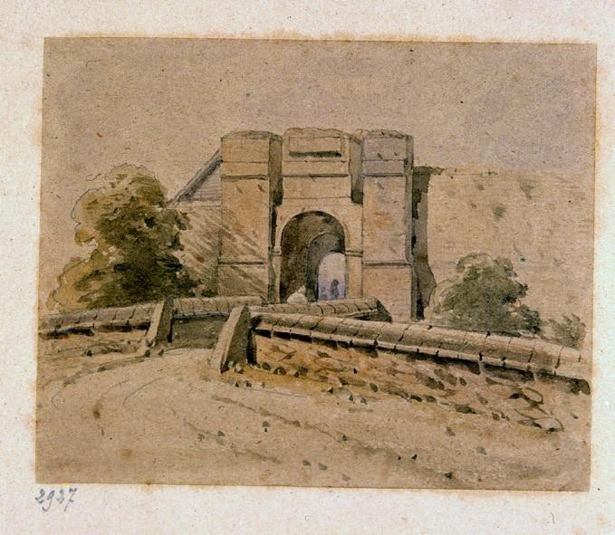 Vue de la Porte d'Entrée du Château de Cuvres, Léopold Baraquin