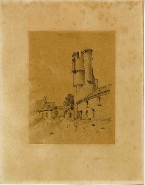 Vue des ruines du Château de Bucy-le-Long, Léopold Baraquin, 19e siècle