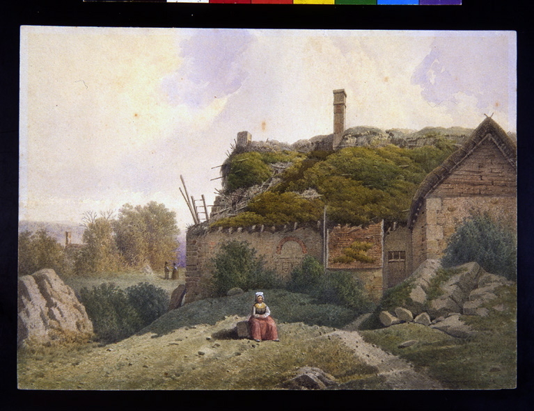 Saint-Jean-aux-Bois : chaumière, Léopold Baraquin, 19e siècle