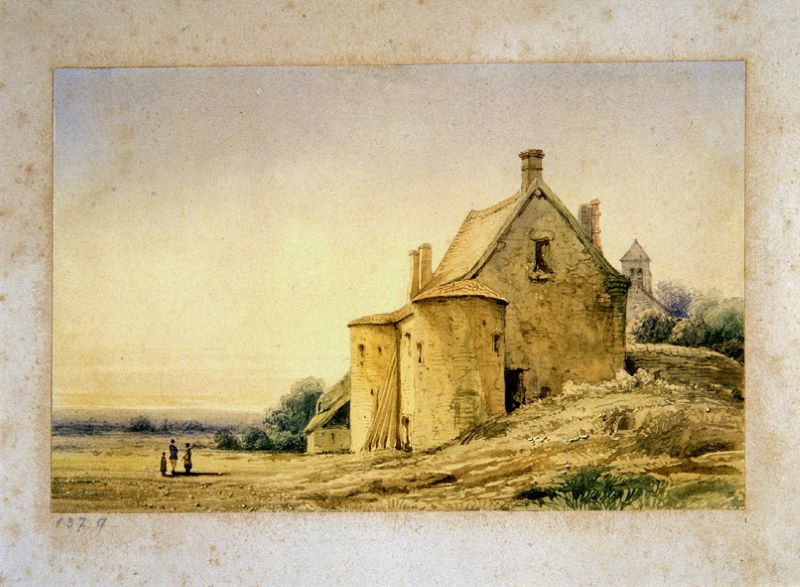 Maison du père Briquet à Villers-Hélon (titre factice) ; Paysage (titre ancien), Léopold Baraquin, 19e siècle