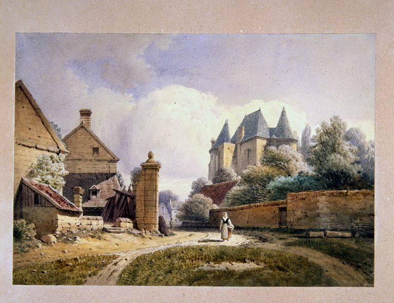 Vue du Château de Vic-sur-Aisne, Léopold Baraquin, 1863 avant