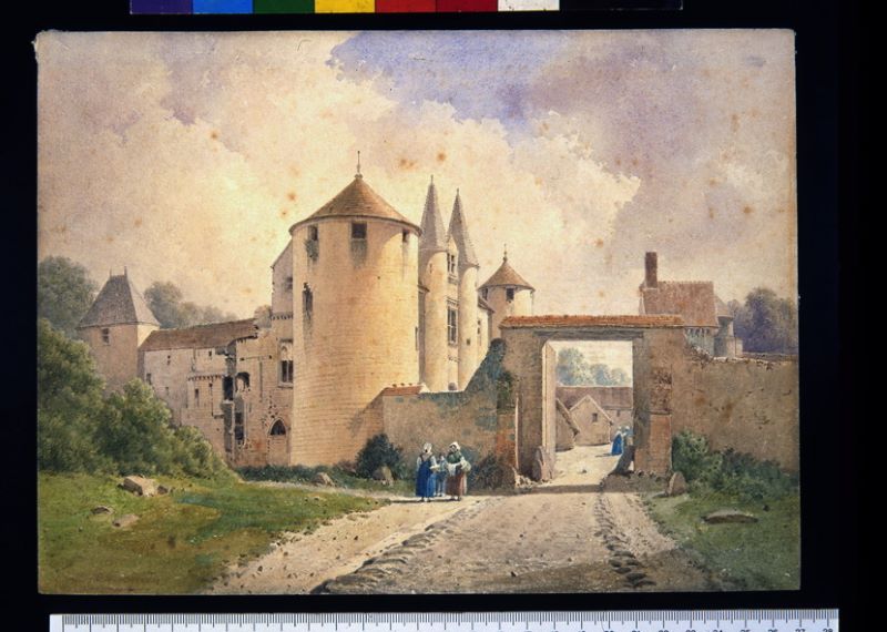 Vue du château d'Armentières-sur-Ourcq, Léopold Baraquin, 19e siècle