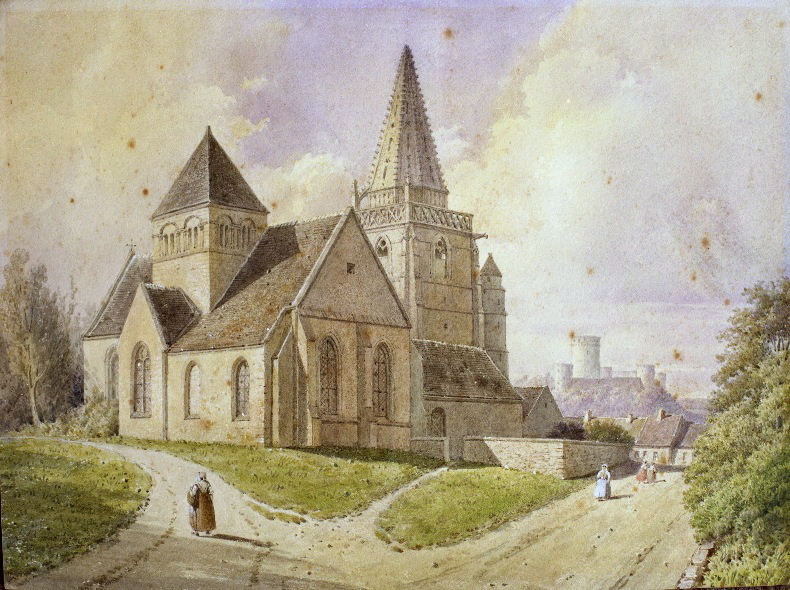 Coucy-la-Ville : l’église et le château de Coucy, Léopold Baraquin, 19e siècle