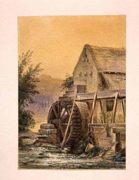 Moulin à eau à Longpont, Léopold Baraquin, 19e siècle
