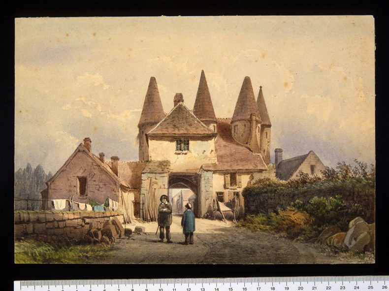 Porte d'entrée de l'abbaye de Longpont, Léopold Baraquin, 19e siècle