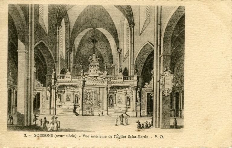 Soissons  (XVIIIe siècle) - Vue intérieure de l'église Saint-Martin_0