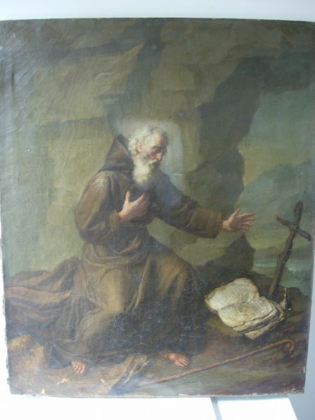 Moine en prière (titre ancien) ; Saint Antoine (?), Jean-Joseph Taillasson, 18e siècle