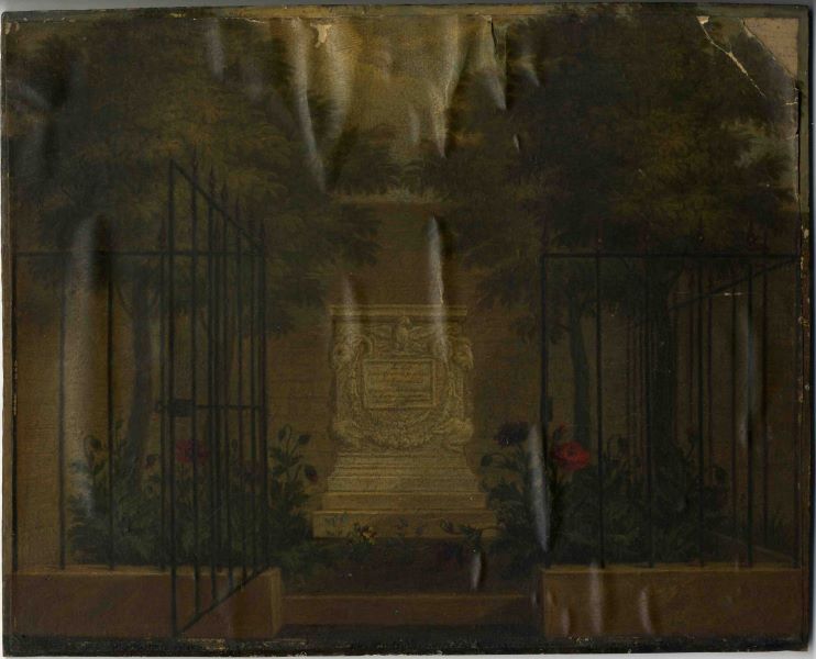 Vue du tombeau de M. et Mme Leprince, Cornelis Van Spaendonck, 1er quart 19e siècle