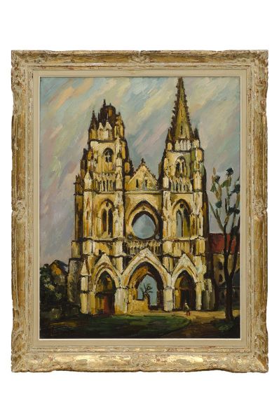 Façade de l'abbaye Saint-Jean-des-Vignes, Pierre Dumont, 1er quart 20e siècle