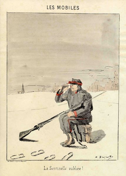 Croquis sur la Mobile de l’Oise : La Sentinelle oubliée !, Henri Brispot, 1871 vers