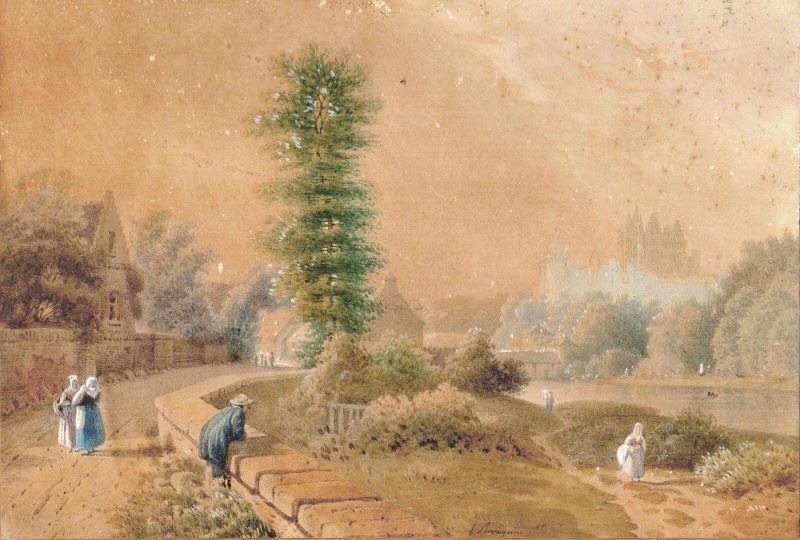 Vue de Pierrefonds, Léopold Baraquin, 1863 avant