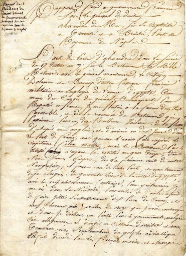 Rapport du 15 floréal an 9 du Général Dumas au Gouvernement français sur sa captivité dans le Royaume de Naples (5 mai 1801)_0