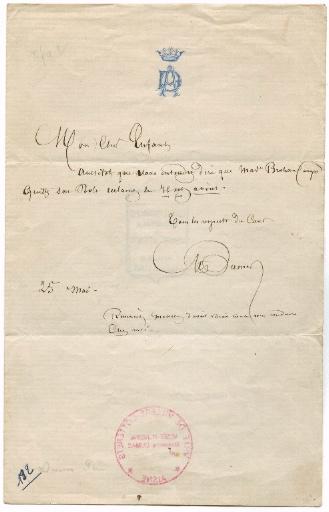 Lettre d'Alexandre Dumas père à Melle LLoyd_0