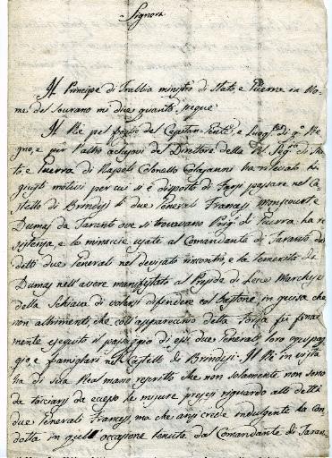 Lettre de Brindisi en date du 22 janvier 1801_0