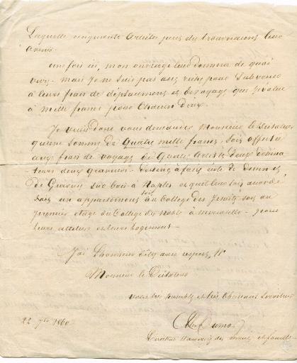 Lettre d'Alexandre Dumas écrite à Naples en 1860_1