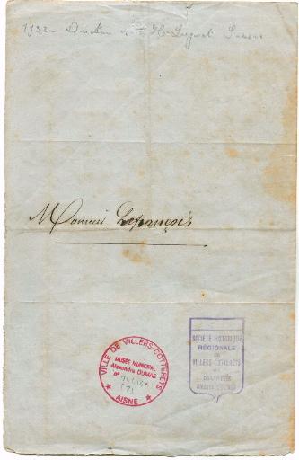 Lettre d'Alexandre Dumas à propos de sa pièce 'La Jeunesse de Louis XIV'_1