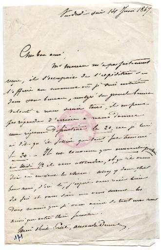 Lettre de Marie Alexandrine Dumas Olinde-Petel_0