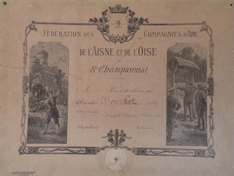 Fédération des Compagnies d'Arc de l'Aisne et de l'Oise, G Grobet, 1913